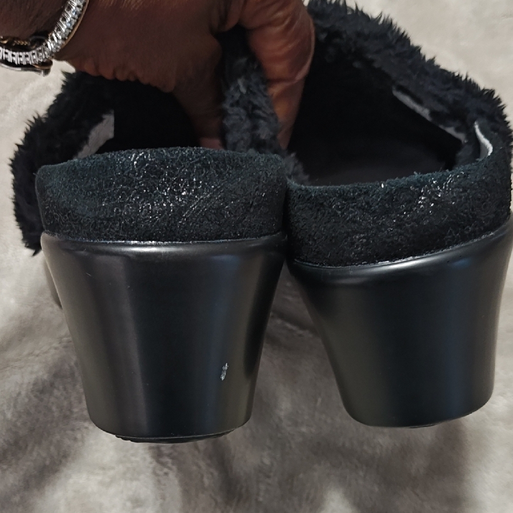 Alegria Isabelle Black Beauty Mules Women's Fur-Lined Shoes size 38/7.5-8 - Picture 10 of 11